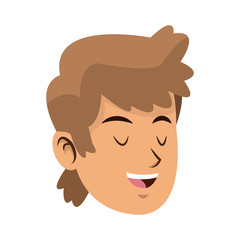 Man cartoon icon over white background. colorful design. vector illustration