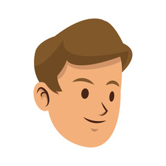 Man face cartoon icon over white background. colorful design. vector illustration