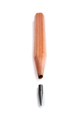 wooden pencil with a broken point