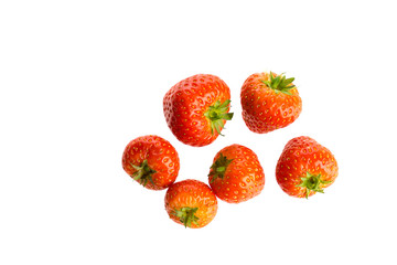 Fresh strawberries isolated in white