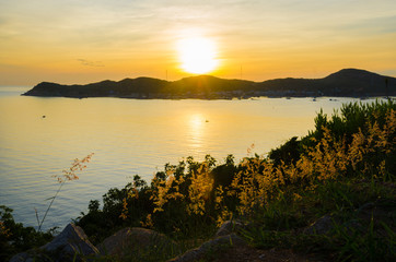 Sun rises over Binh Hung island, Cam Ranh, Vietnam