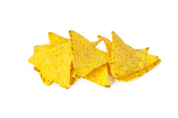 Naklejka premium corn nachos on white background