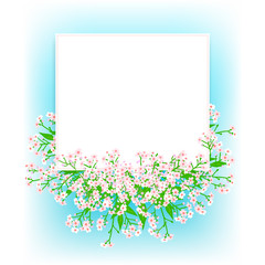 Vector card with small pink flowers