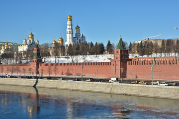 Fototapeta premium Kremlin embankment of the Moscow river.