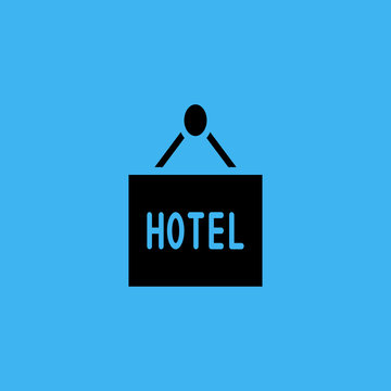 Plate hotel icon. flat design