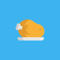 Cooked chicken icon. flat design