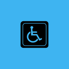 Disabled sign icon. flat design