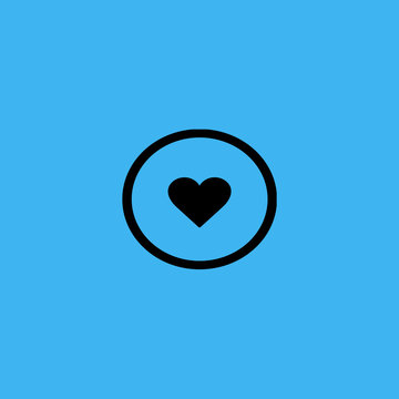 Heart shape icon. flat design