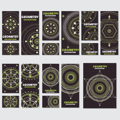 Old retro geometry Vintage style background Design Template