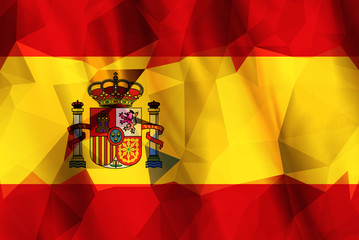 Low Poly pattern flag pixelated of Spain - 137487900