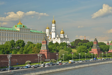 Obraz premium Moscow Kremlin and Moscow river.