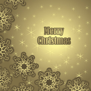 Christmas card. Background with snowflakes and stars