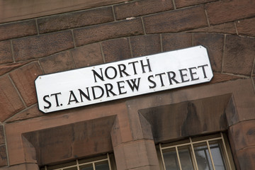 Naklejka premium North St Andrew Street Sign; Edinburgh