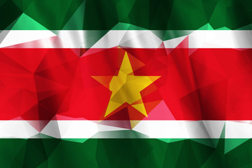 Fototapeta premium Low Poly Suriname Flag
