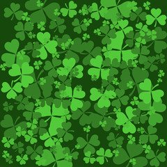 St Patrick's Day background with Shamrock Leaves. Vector illustration. eps10