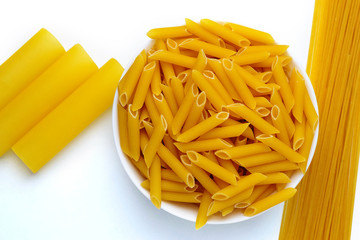Pasta on a white background