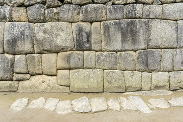 Inca wall in the city Machu-Picchu,Peru