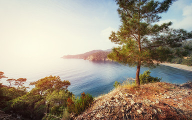 Obraz premium Panoramic view on sea coast. Beauty world Turkey