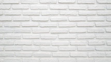 White brick wall texture for background