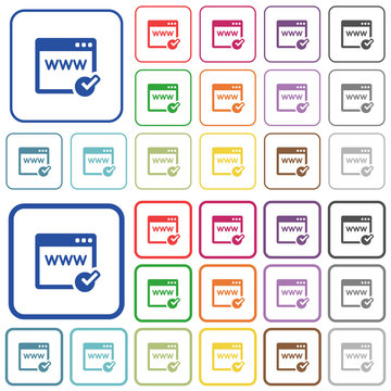 Domain registration outlined flat color icons