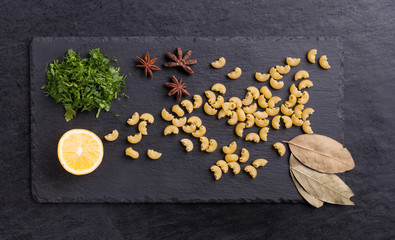 raw pasta and ingredients