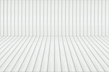 white wood wall and floor for pattern and design