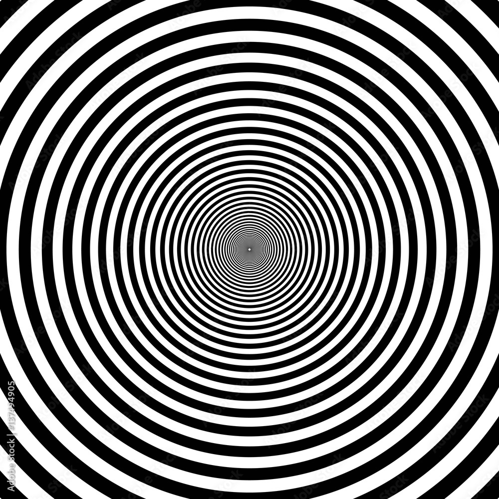 Poster pattern of decreasing circles, the effect of the tunnel and circles on water