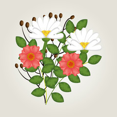 cute flower decoration icon vector illustration design