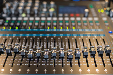 Large panel of the stage controller with screens