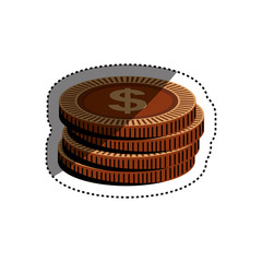 Coins money isolated icon vector illustration graphic design
