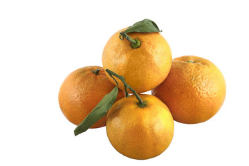 peeled Mandarin isolated on white background