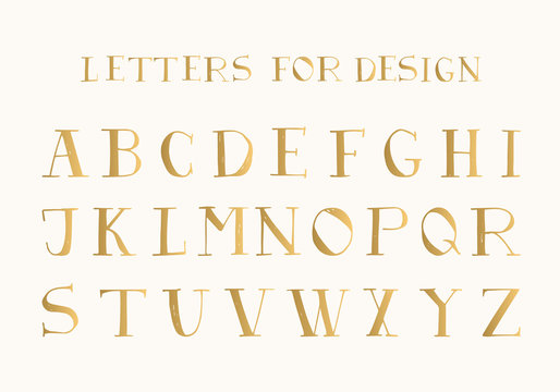 Golden hand drawn serif font.