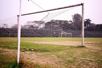 Empty soccer goal