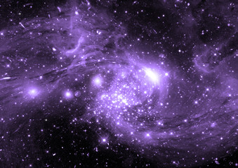 Stars, dust and gas nebula in a far galaxy