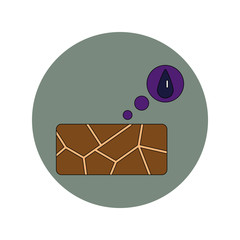 Vector illustration in flat design of cracked earth and water drop