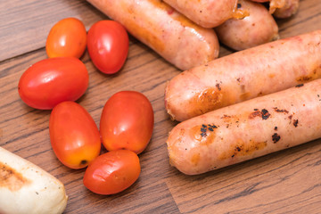 grilled mix sausages