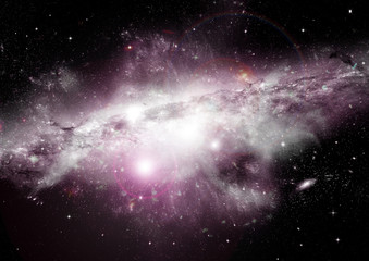 Stars, dust and gas nebula in a far galaxy