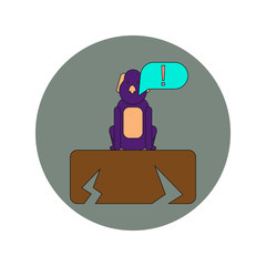 Vector illustration in flat design of cracked earth and dog