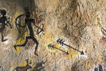 Indian graffiti in the cave