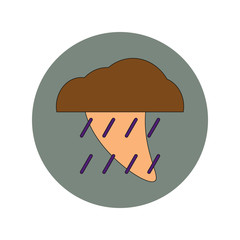 Vector illustration in flat design of Tornado and rain