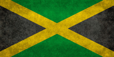 Jamaican Flag with vintage distressed textures