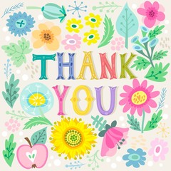 Vector floral illustration Thank you.