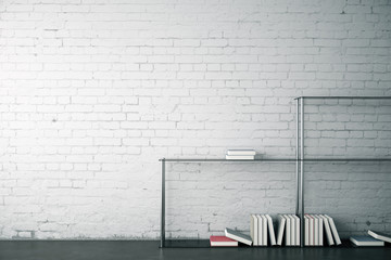 Modern interior with empty wall