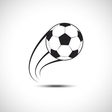 Football ball Fly Vector icon. Soccer ball Fly Trace Icon.