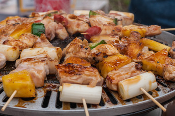 Barbecue on outdoor grill