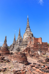 Three ancient pagoda at Phra Si Sanphet temple, Ayutthaya, Thailand