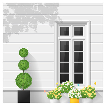 Architectural element Window background , vector ,illustration 