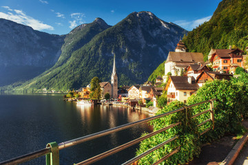 Fototapeta na wymiar Scenic panoramic view of the famous mountain village