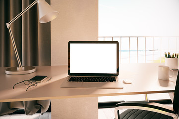 Workplace with beach view
