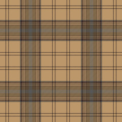 Tartan brown beige seamless fabric texture